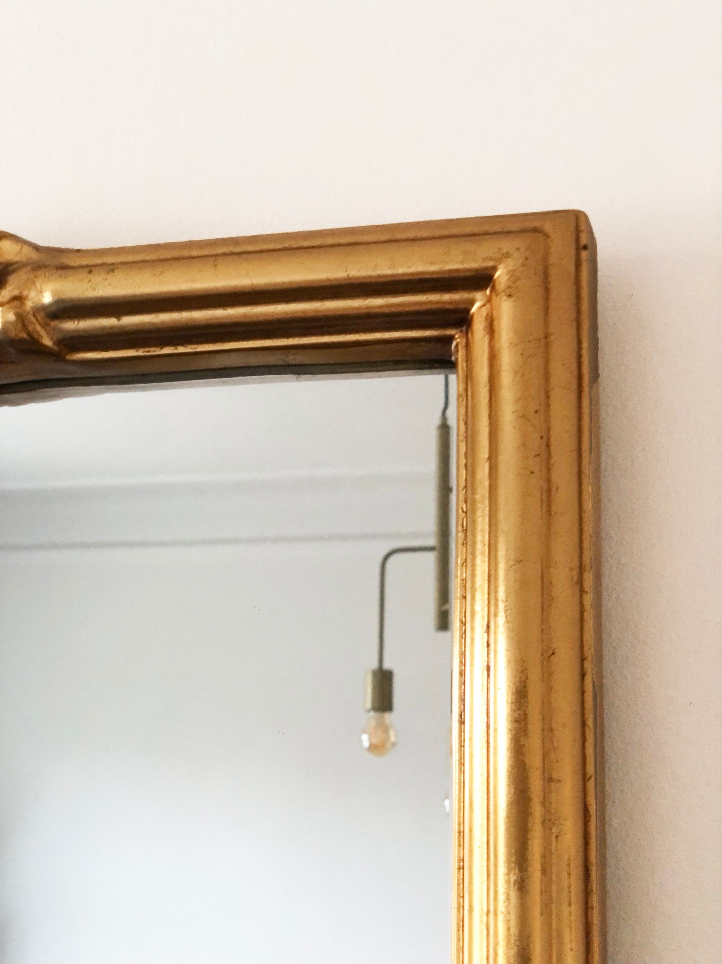 Vintage Rectangular Giltwood Bevelled Mirror with Rose Accents