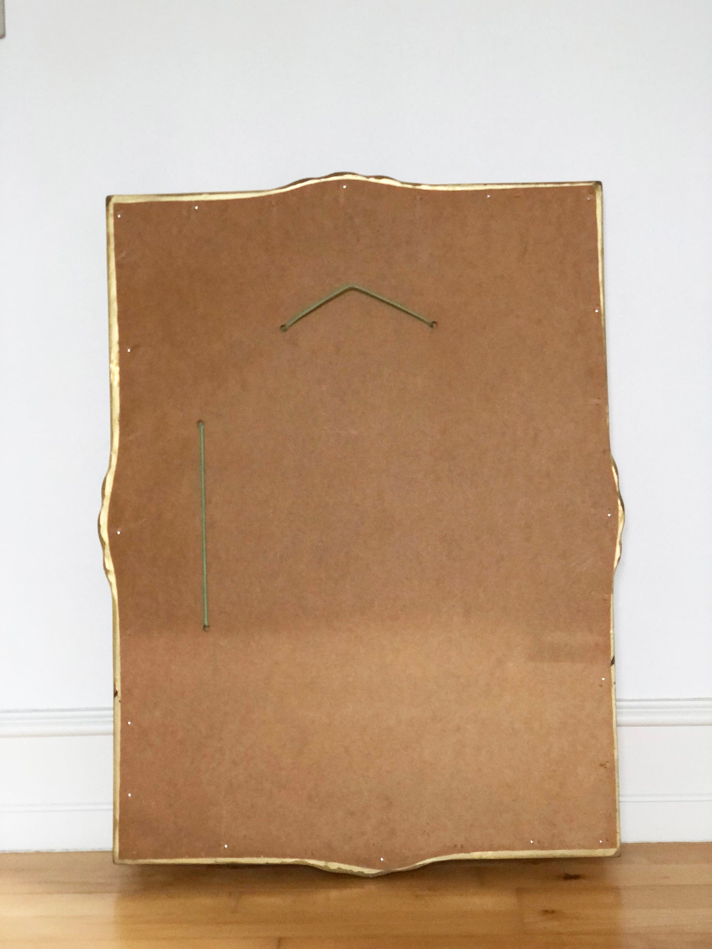 Vintage Rectangular Giltwood Bevelled Mirror with Rose Accents