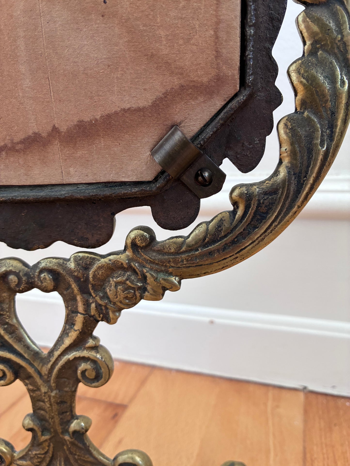 Vintage Rococo Revival Vanity Mirror in Cast Metal, Mid-20th Century