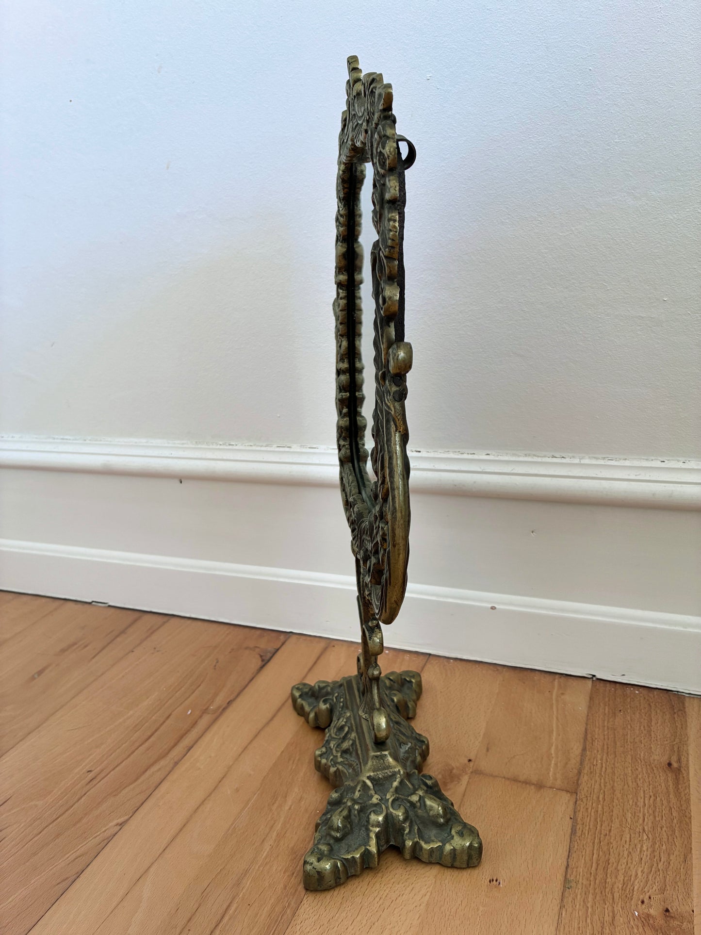 Vintage Rococo Revival Vanity Mirror in Cast Metal, Mid-20th Century