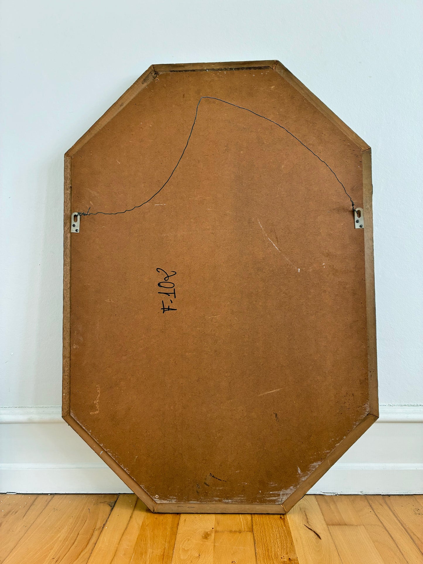 Vintage Spanish Venetian-Style Wall Mirror, Octagonal Brass, 1980s Hollywood Regency