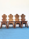 Vintage Brutalist Scandinavian Dining Chair Sweden 1960s Set of 4