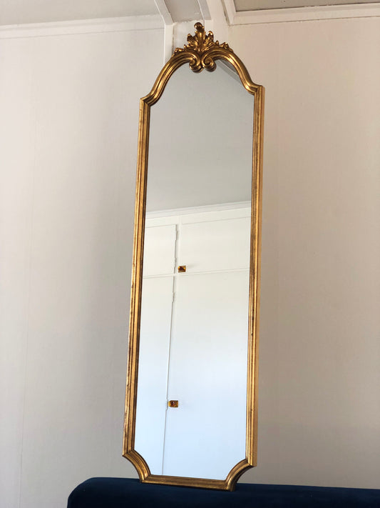 Vintage Deknudt Full Length Crested Mirror Hollywood Regency Belgium