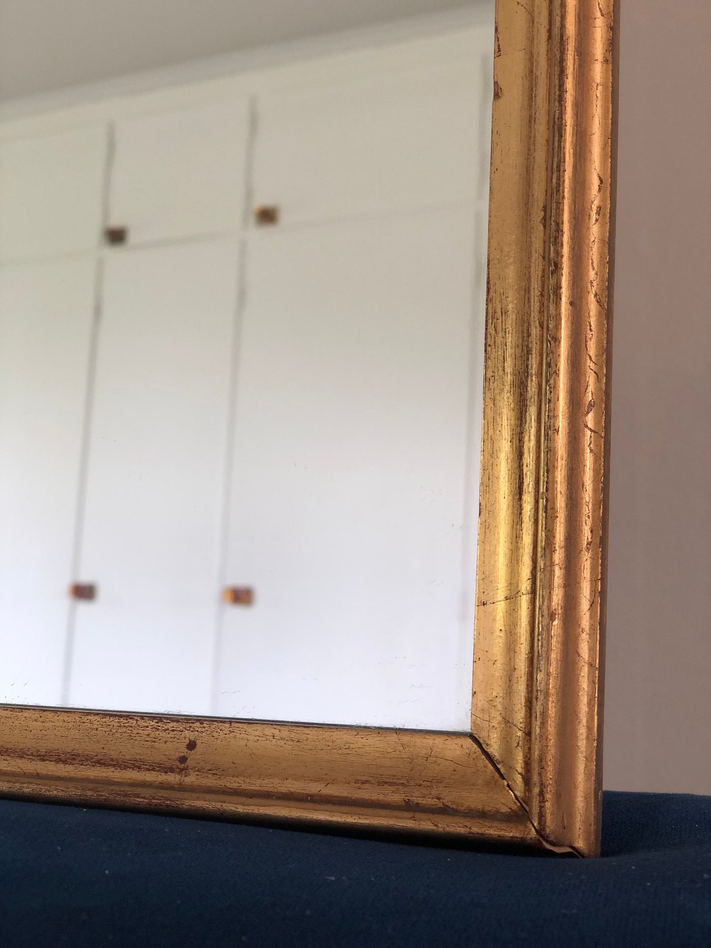 Vintage Deknudt Full Length Crested Mirror Hollywood Regency Belgium