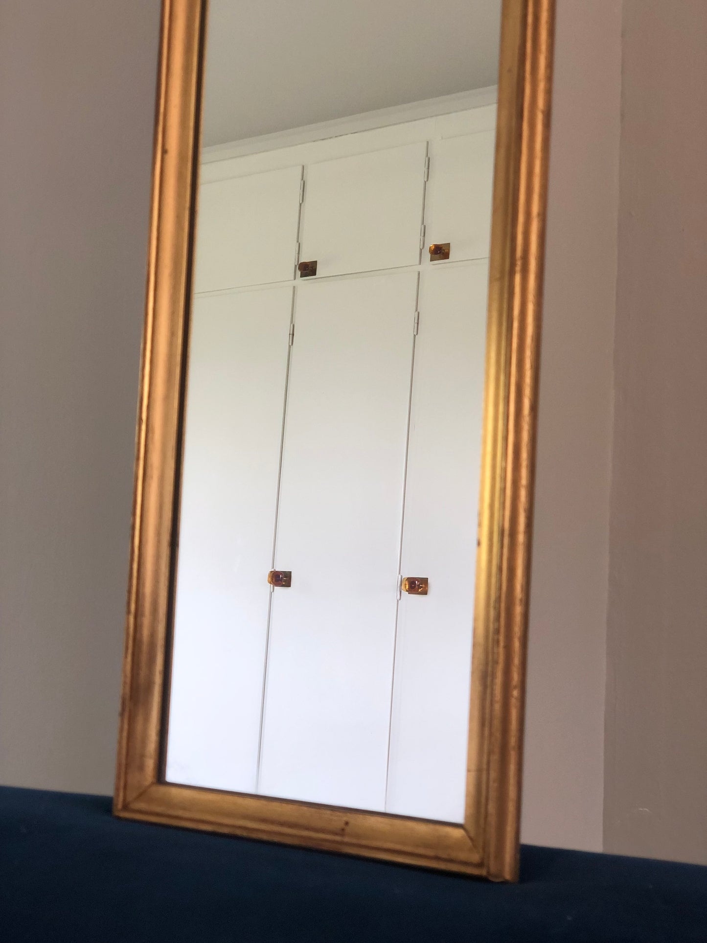 Vintage Deknudt Full Length Crested Mirror Hollywood Regency Belgium