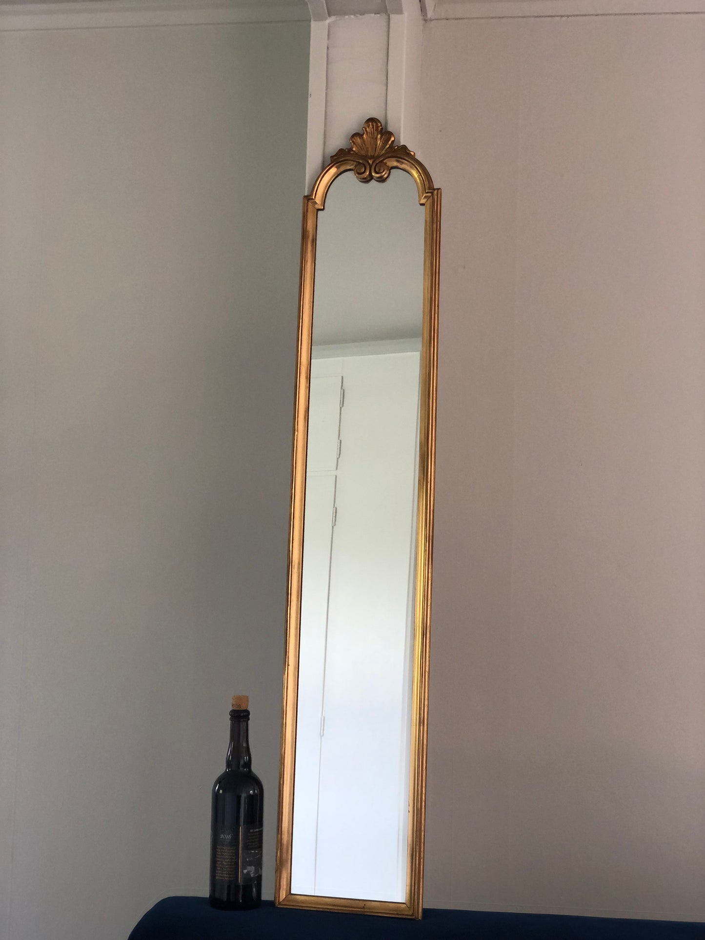 Vintage Deknudt Full Length Crested Mirror Hollywood Regency Belgium