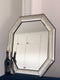 Vintage Deknudt Octagon Mirror Hollywood Regency in Silver and Black 1980s