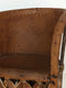 Vintage Folk Art Equipale Leather Ostrich Chair Mexico 1970s