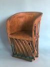 Vintage Folk Art Equipale Ostrich Chair Leather Mexico 1970s