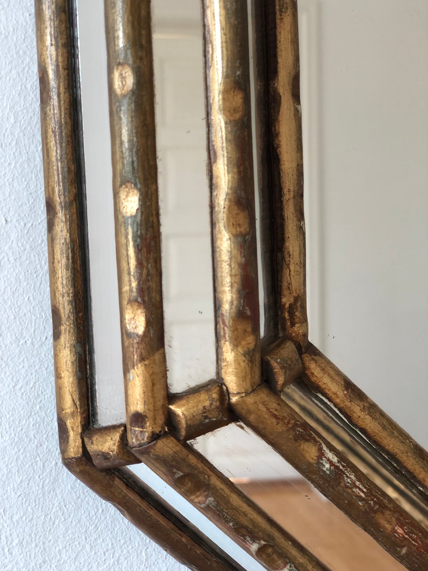 Vintage LaBarge Octagon Mirror Faux Bamboo Italy 1970s
