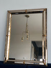 Vintage Square Venetian Mirror Hollywood Regency in Gold Spain 1990s