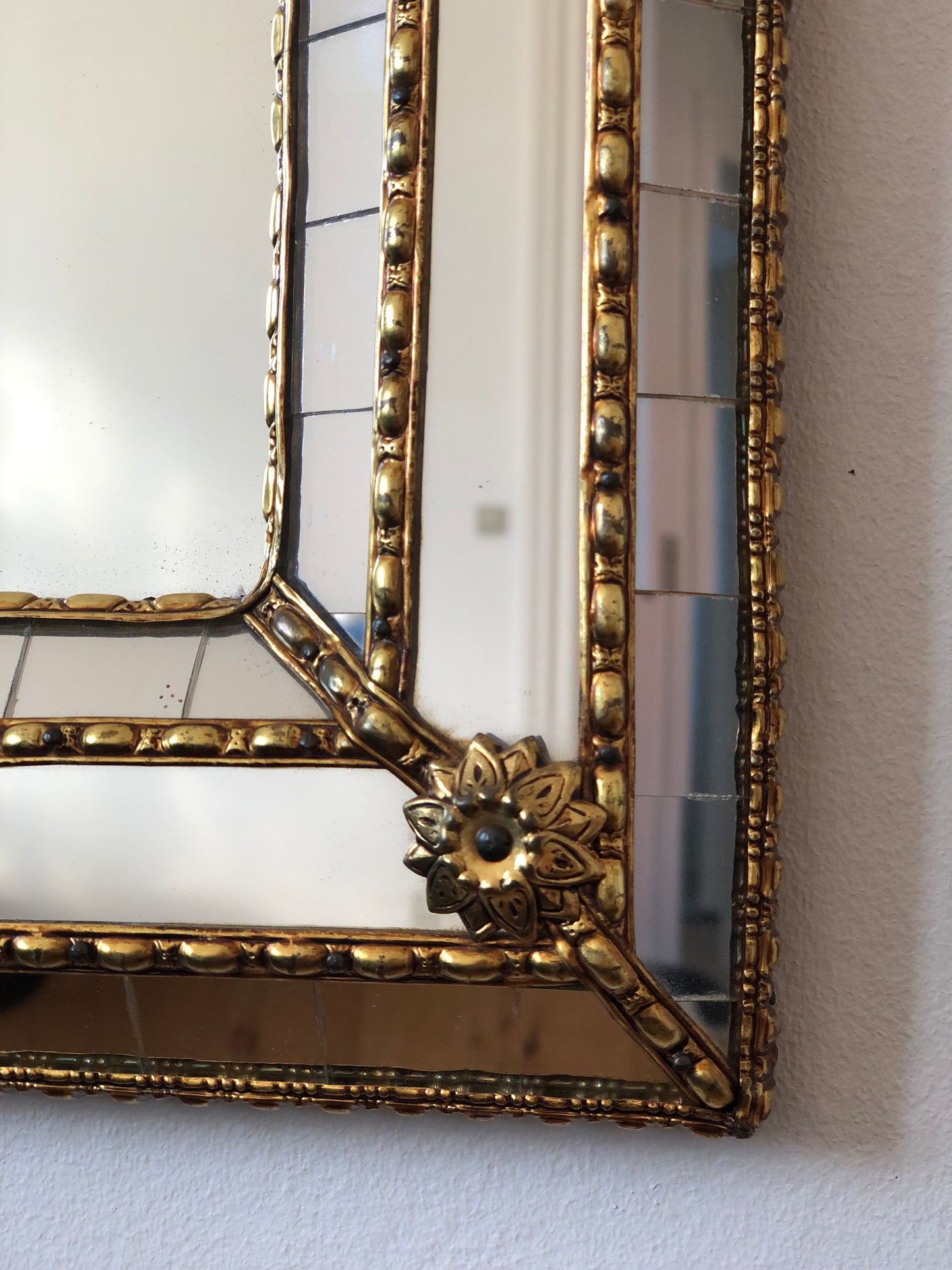Vintage Venetian Full Length Mirror Hollywood Regency in Gold Spain 1990s