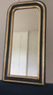 Antique Louis Philippe Smal Full Length Mirror In Black and Gold France Late 19th Century