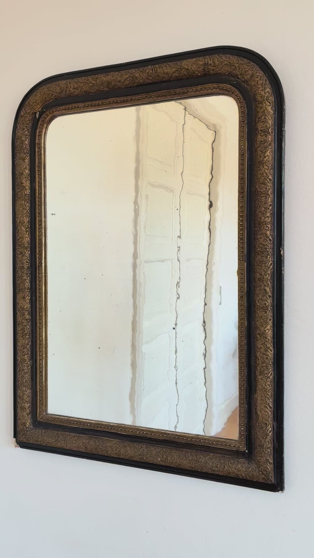 Large Antique French Louis Philippe Giltwood Mirror, late 19th century