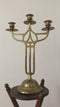 Brass Art Noveau Candlestick with 3 Arms Sweden 1900