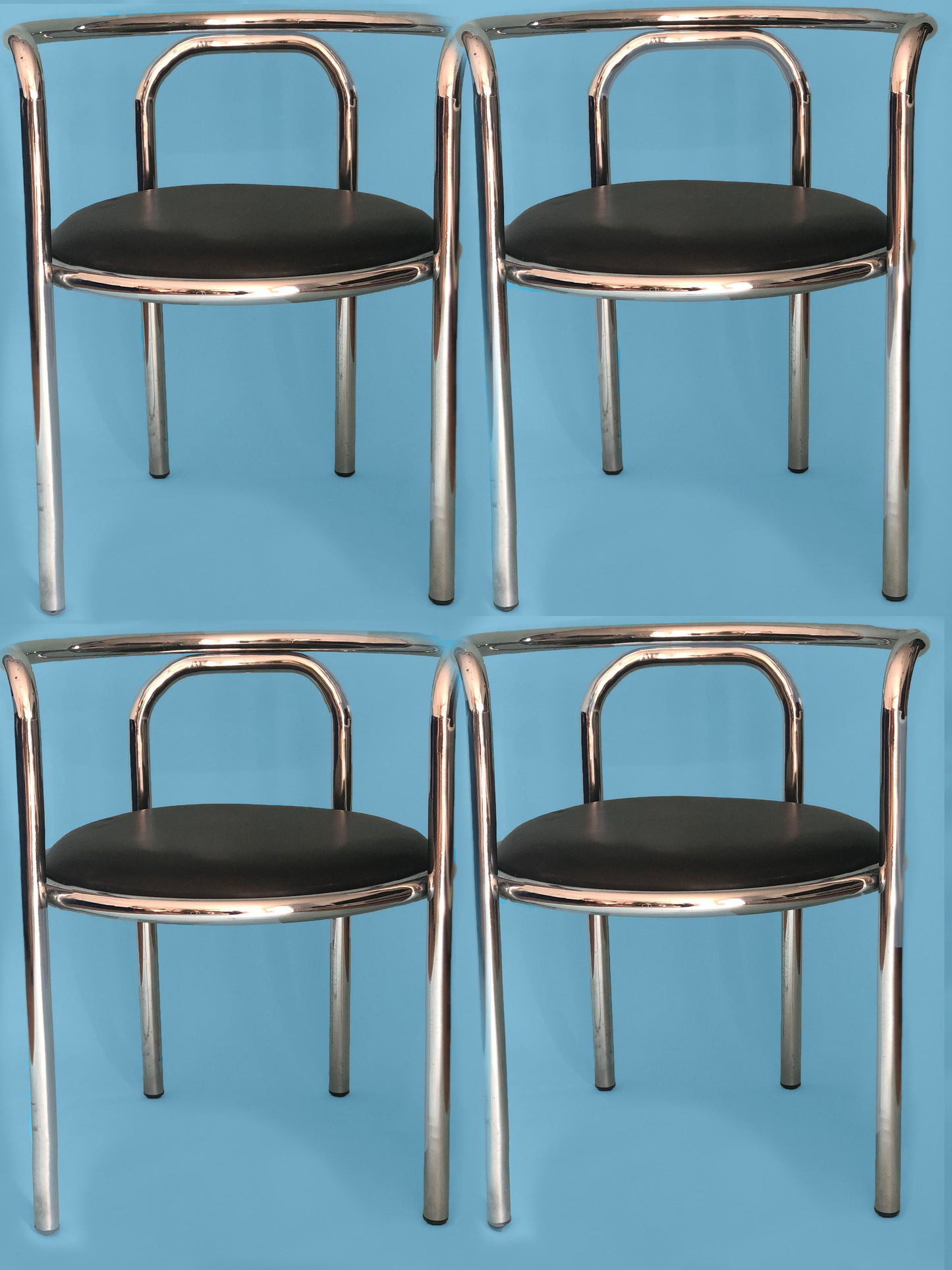 Set of 4 Vintage Locus Solus chairs designed by Gae Aulenti for Zanotta