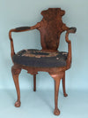 19th Century George IV English Burr Walnut Armchair “Shepherds Crooks” Made by Gillows of Lancaster and London