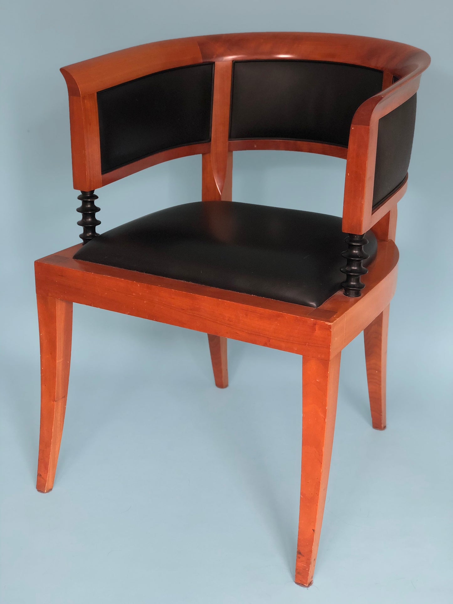 Leon Krier Cherrywood Armchairs Giorgetti Model Sella Magna 1991 Set Of 2