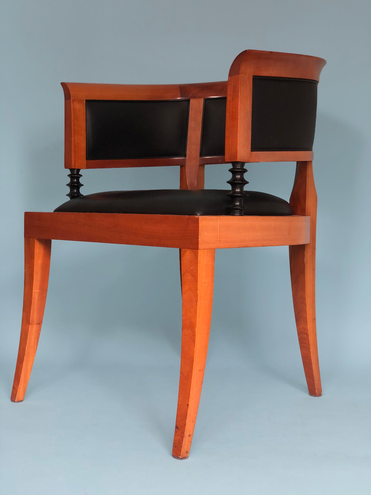 Leon Krier Cherrywood Armchairs Giorgetti Model Sella Magna 1991 Set Of 2