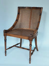 Antique Faux Bamboo Slipper Style Chair with Cane 1930s