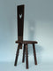 Antique Spinning Chair with Leather Scotland 19th Century