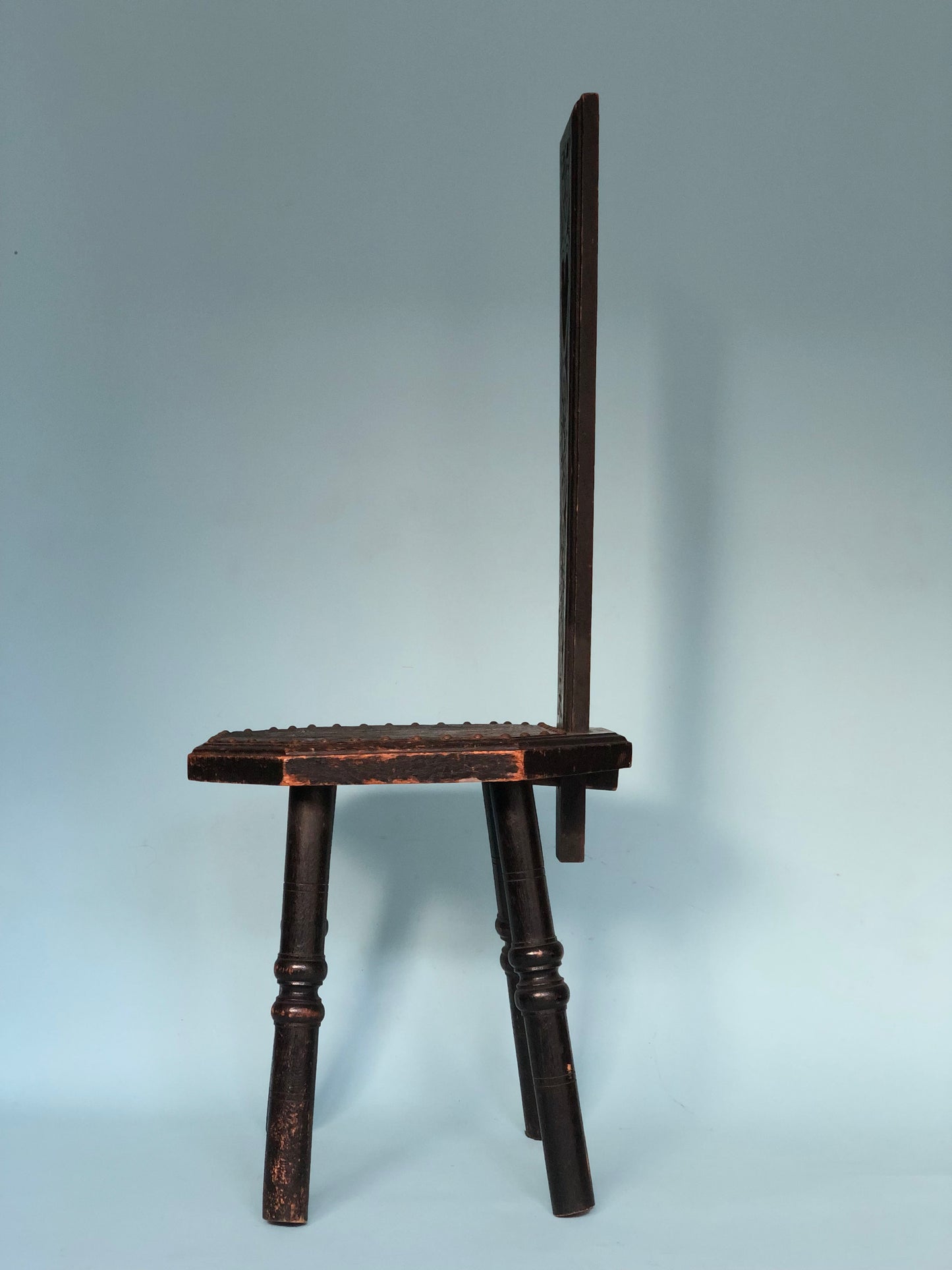 Antique Spinning Chair with Leather Scotland 19th Century