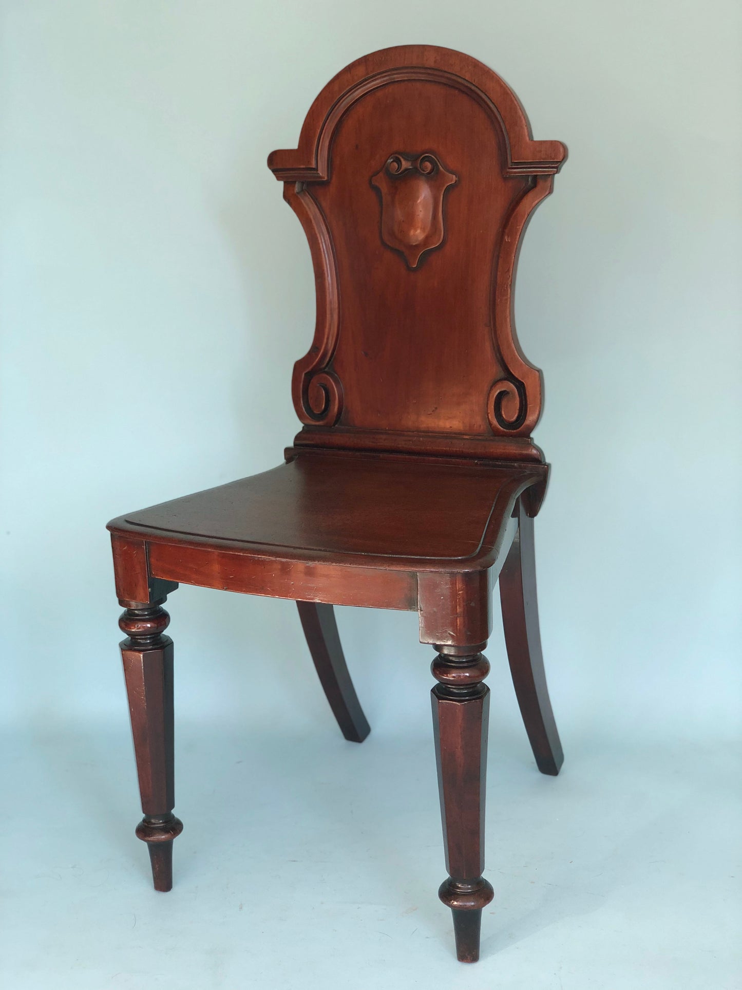 Antique Victorian Mahogany Hall Chair 19th Century