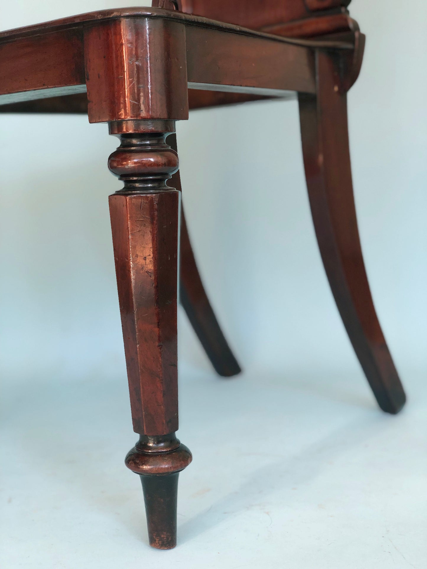 Antique Victorian Mahogany Hall Chair 19th Century