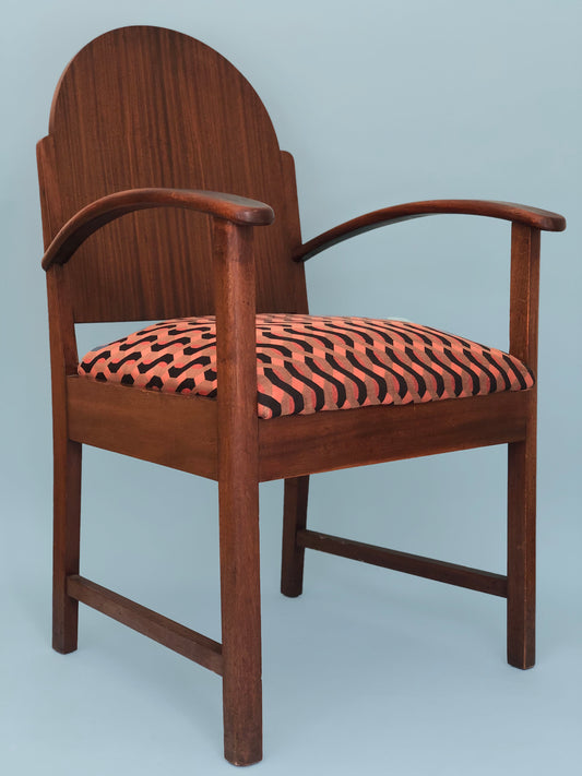 Rosewood Art Deco Amsterdam School Armchair 1920s