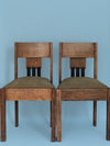 Oak Art Deco Amsterdam School Chairs 1920s. Set of 2