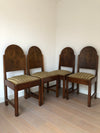 Burr Walnut Art Deco Amsterdam School Dining Chairs 1920s. Set of 4