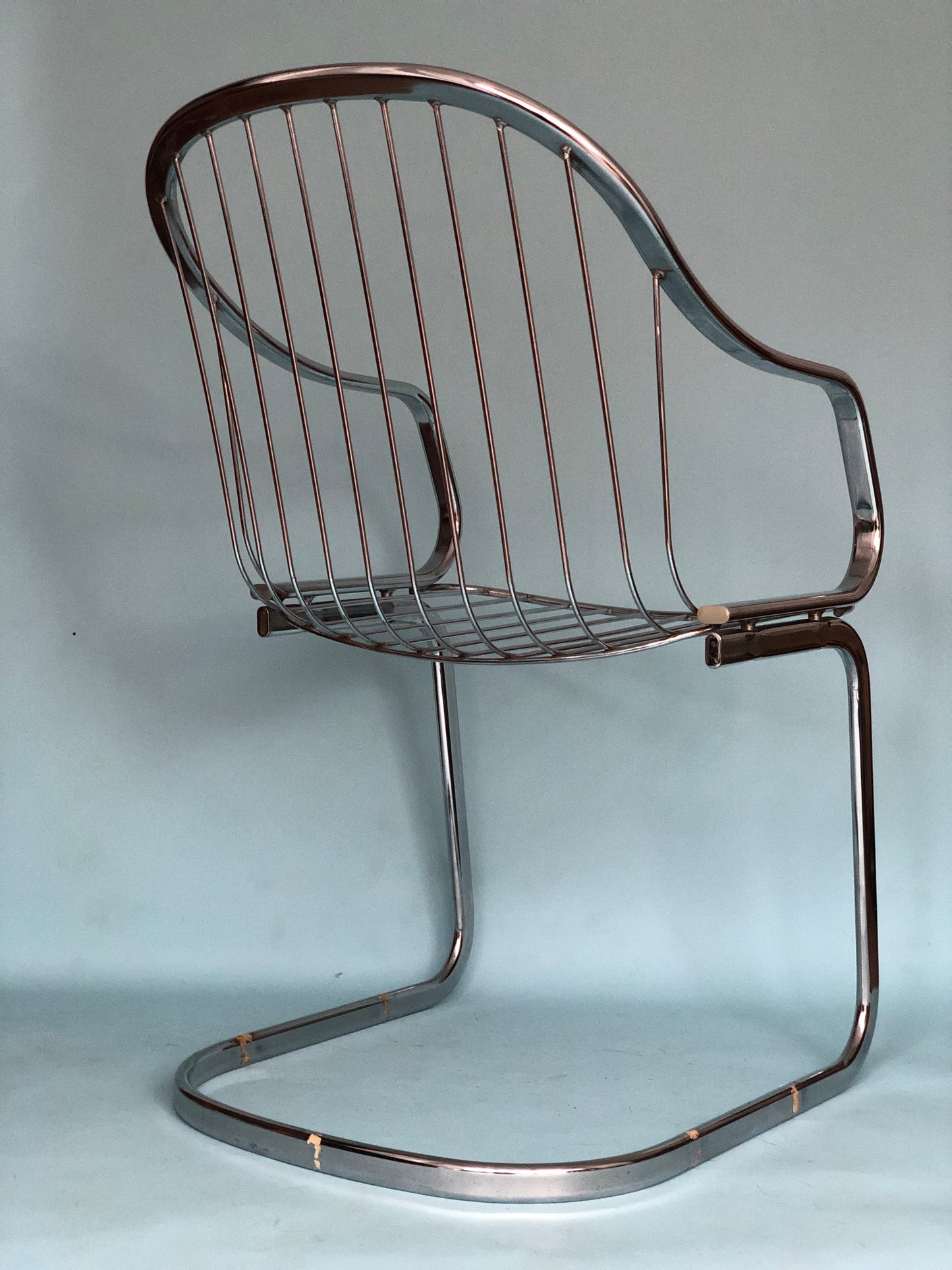 Chrome Vintage Armchair By Gastone Rinaldi For RIMA 1970s