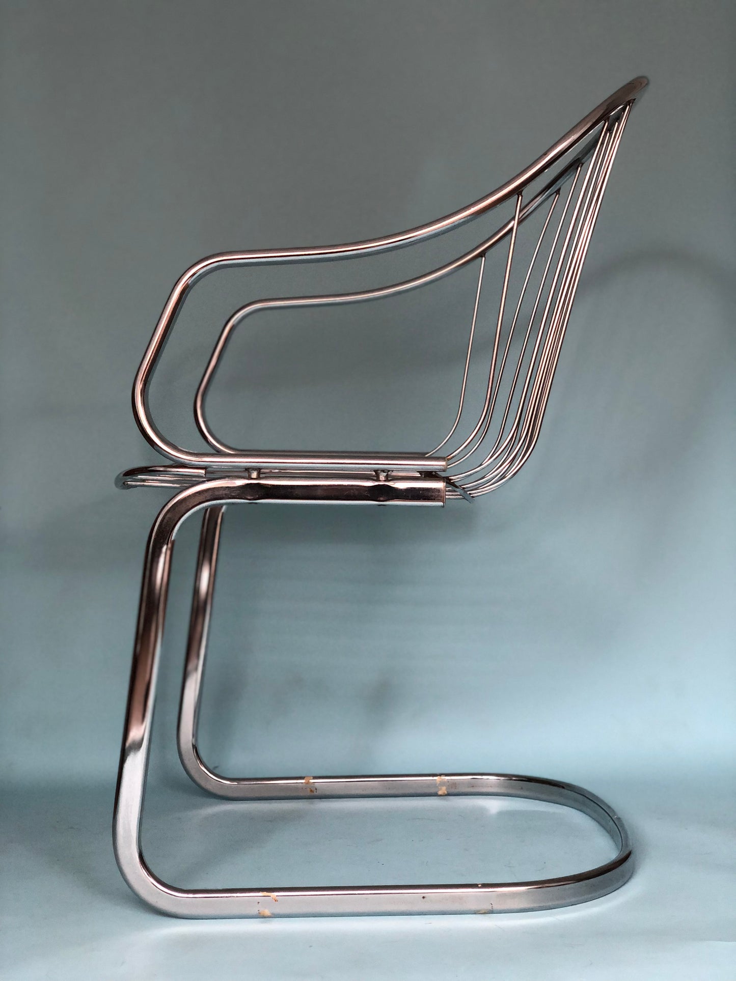 Chrome Vintage Armchair By Gastone Rinaldi For RIMA 1970s