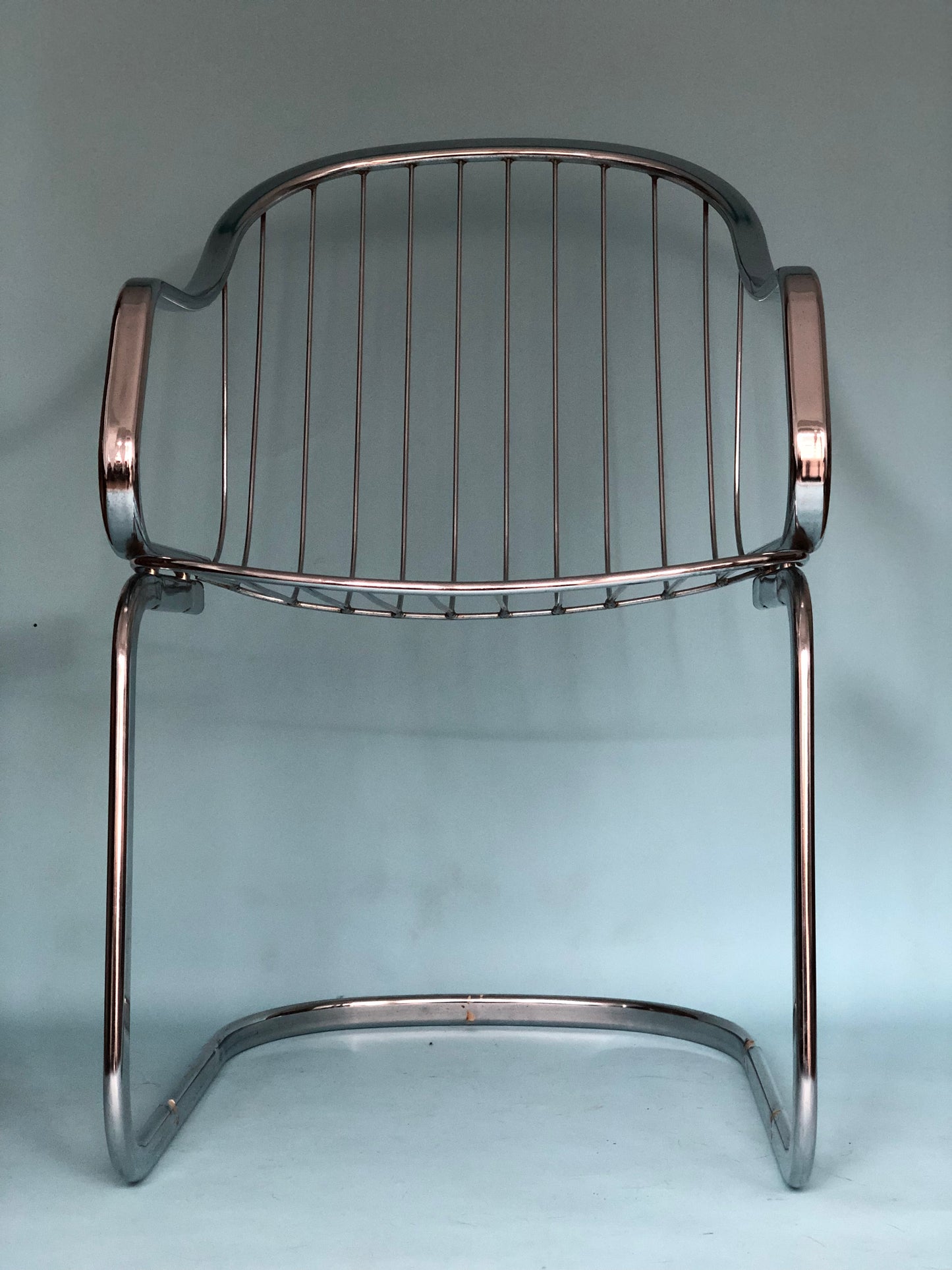 Chrome Vintage Armchair By Gastone Rinaldi For RIMA 1970s