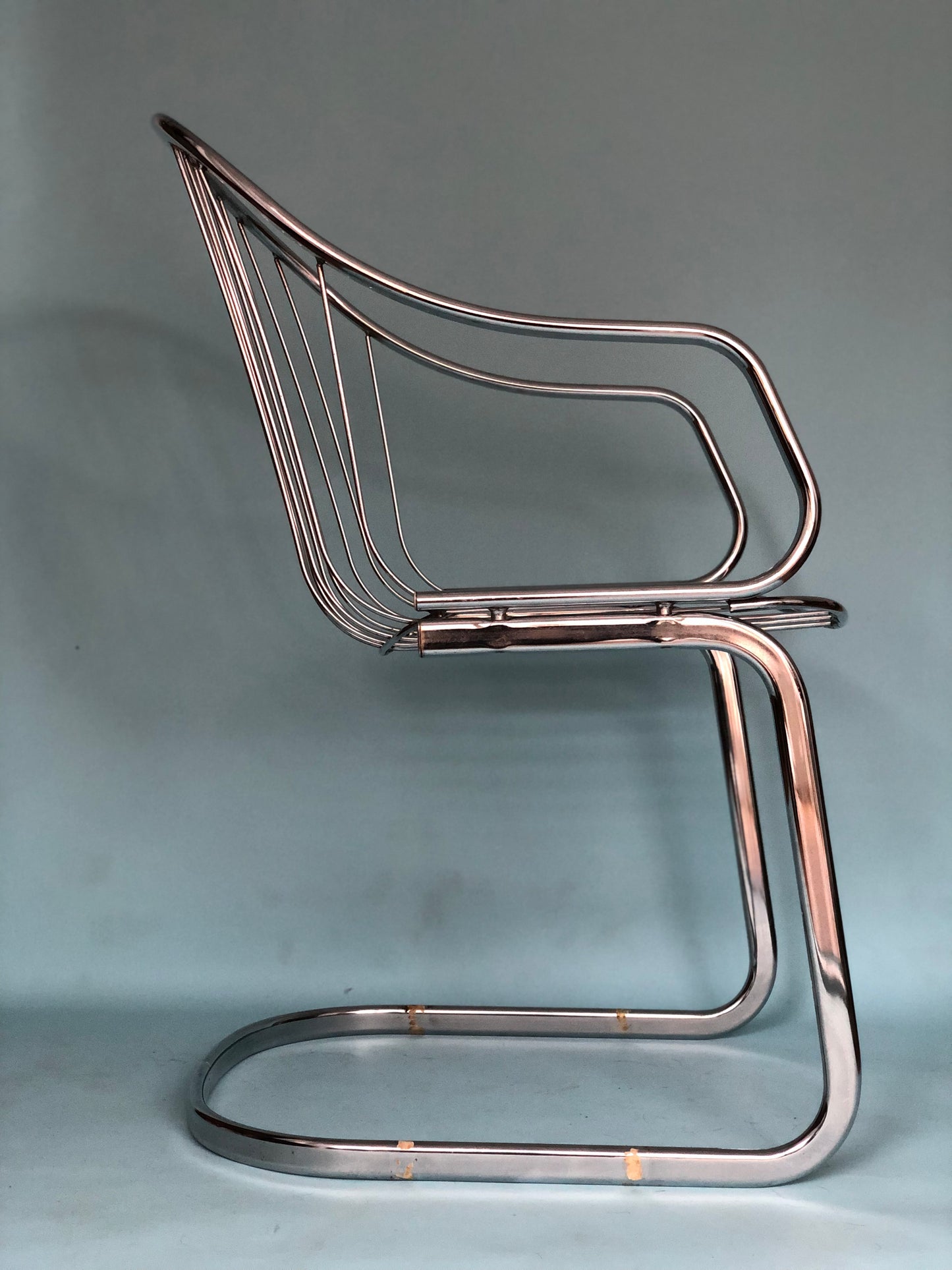 Chrome Vintage Armchair By Gastone Rinaldi For RIMA 1970s