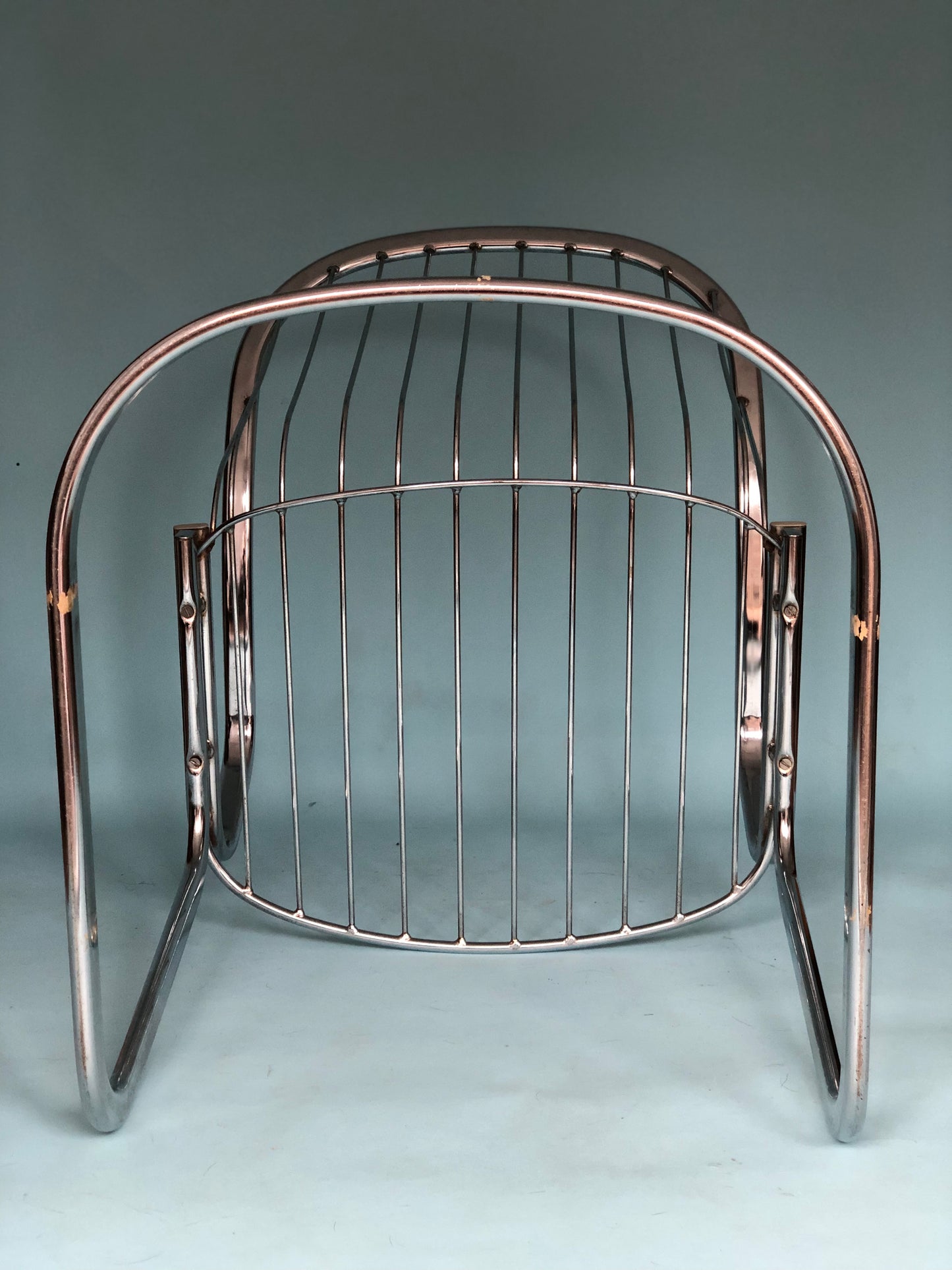 Chrome Vintage Armchair By Gastone Rinaldi For RIMA 1970s