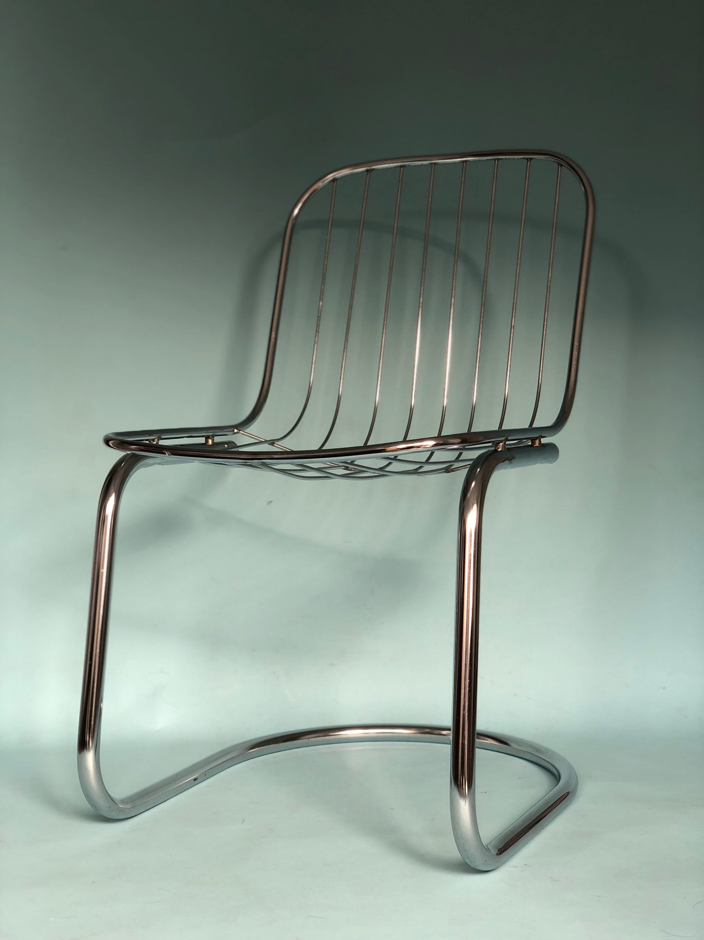 Chrome Vintage Dining Chairs By Gastone Rinaldi For RIMA Set Of 2