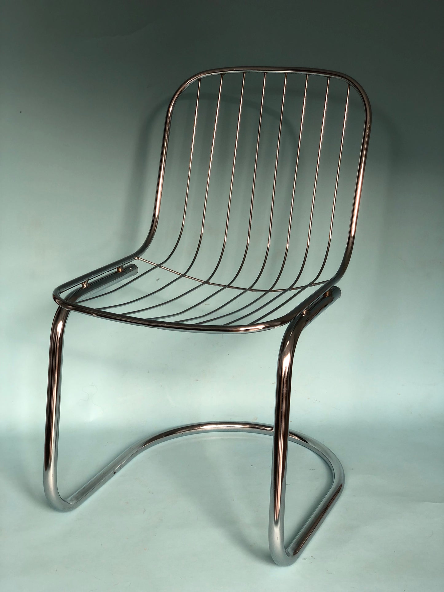 Chrome Vintage Dining Chairs By Gastone Rinaldi For RIMA Set Of 2