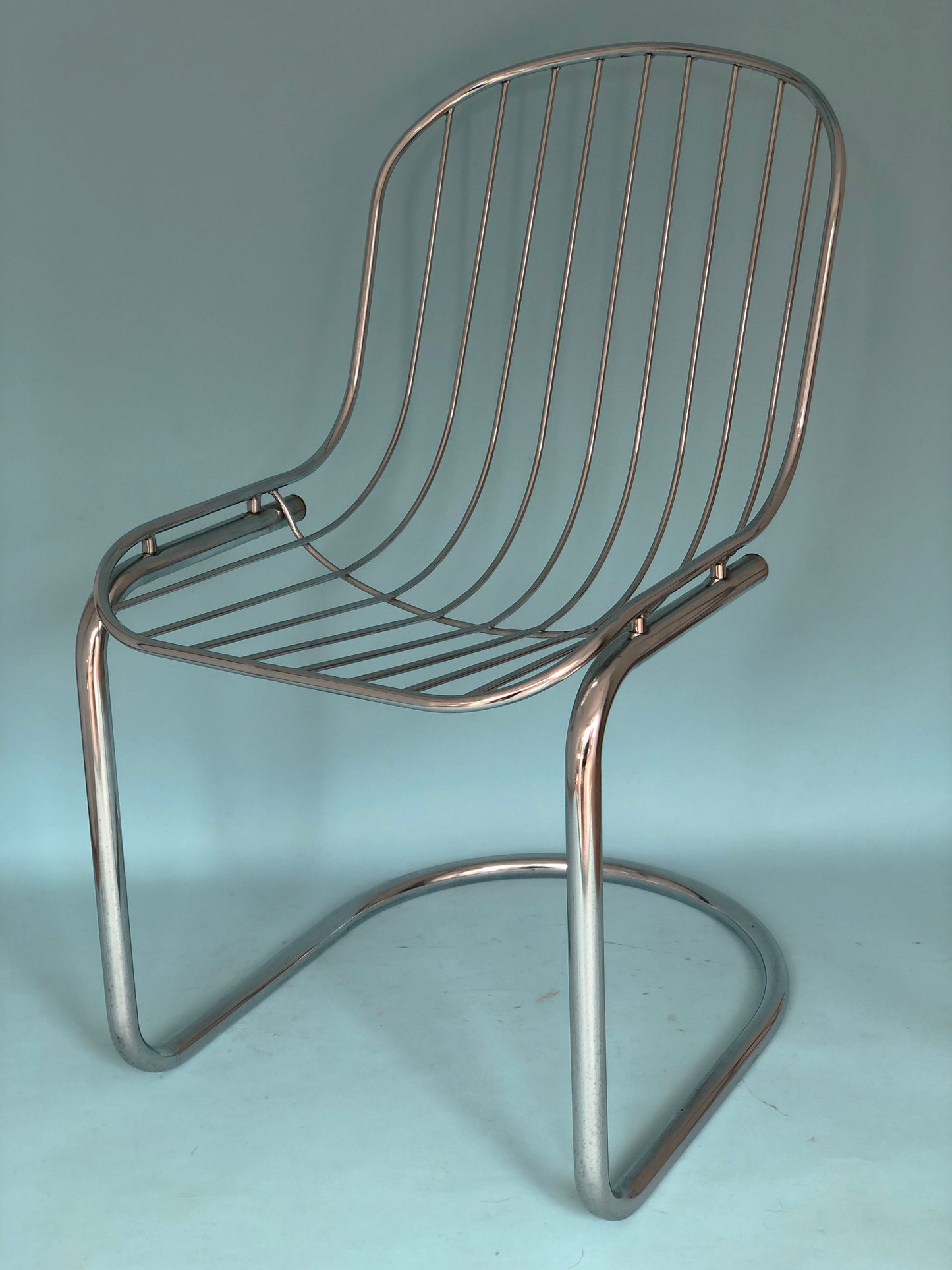 Chrome Vintage Dining Chairs By Gastone Rinaldi For RIMA Set Of 2