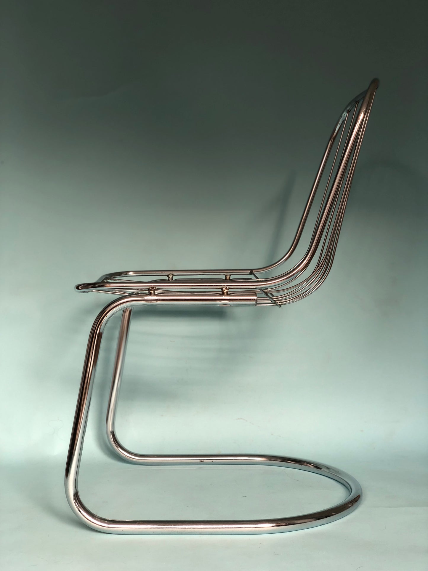 Chrome Vintage Dining Chairs By Gastone Rinaldi For RIMA Set Of 2