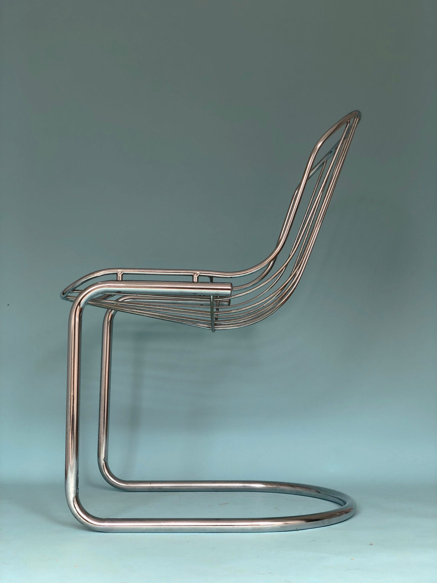 Chrome Vintage Dining Chairs By Gastone Rinaldi For RIMA Set Of 2