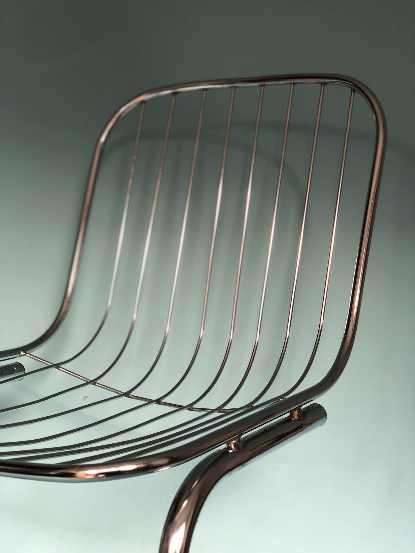 Chrome Vintage Dining Chairs By Gastone Rinaldi For RIMA Set Of 2
