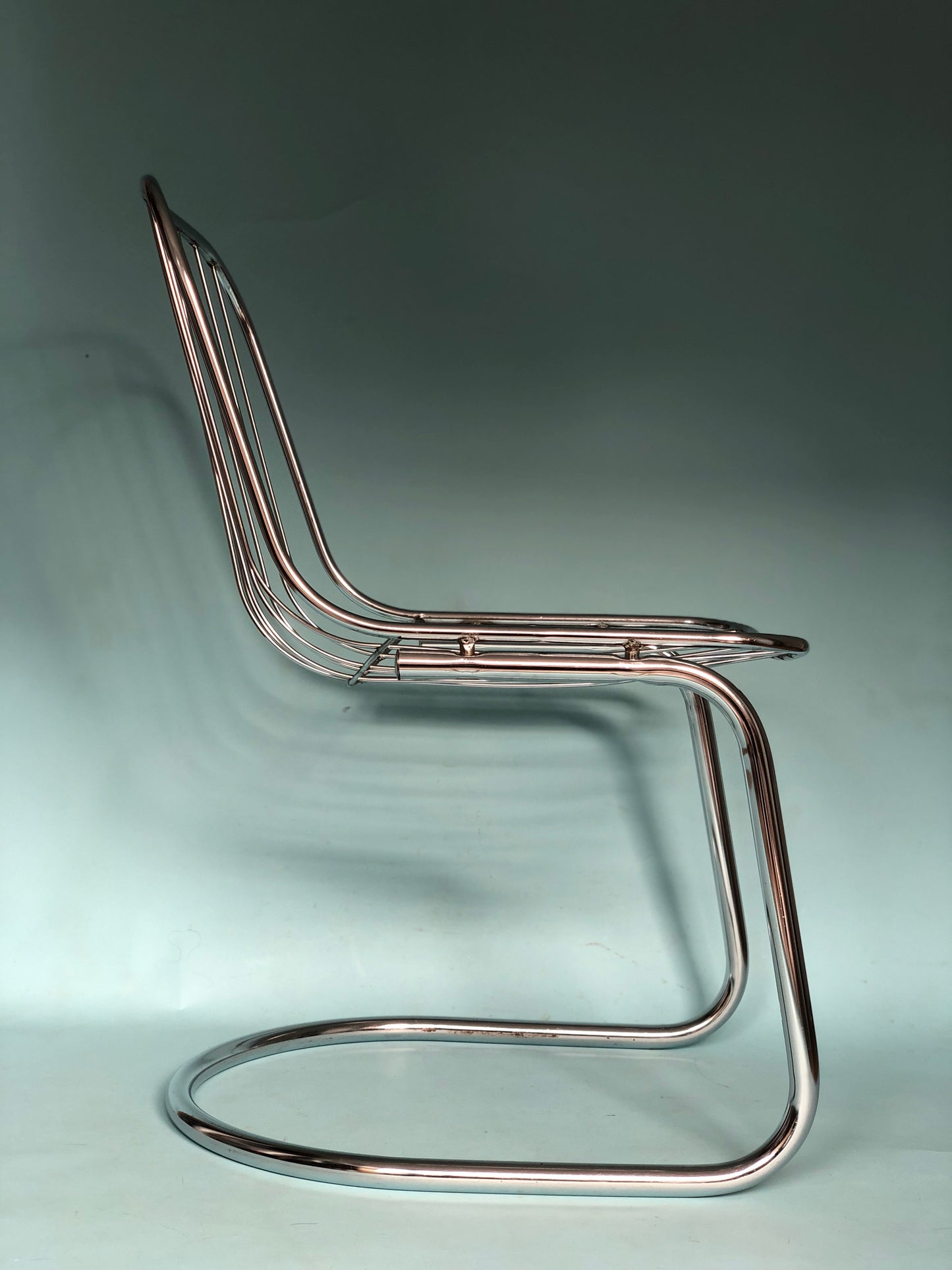 Chrome Vintage Dining Chairs By Gastone Rinaldi For RIMA Set Of 2