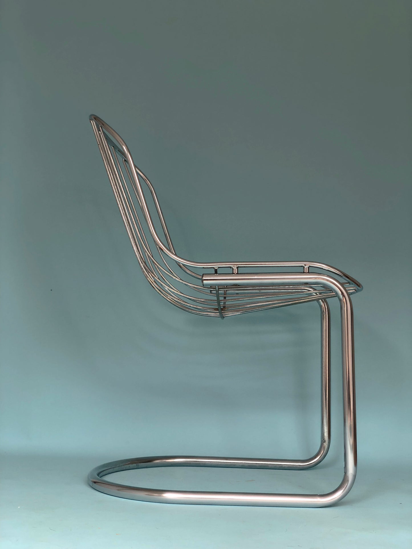 Chrome Vintage Dining Chairs By Gastone Rinaldi For RIMA Set Of 2