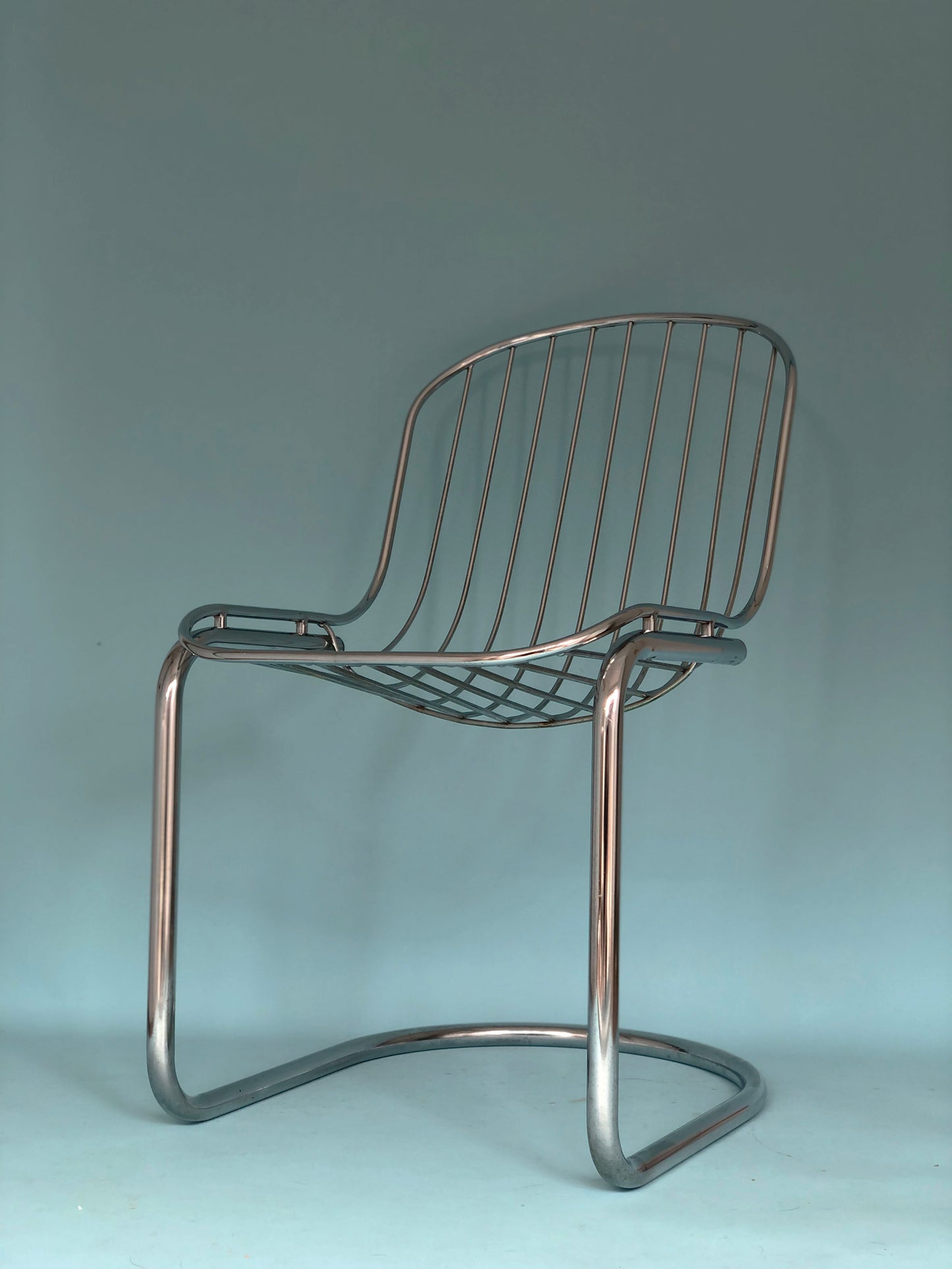 Chrome Vintage Dining Chairs By Gastone Rinaldi For RIMA Set Of 2