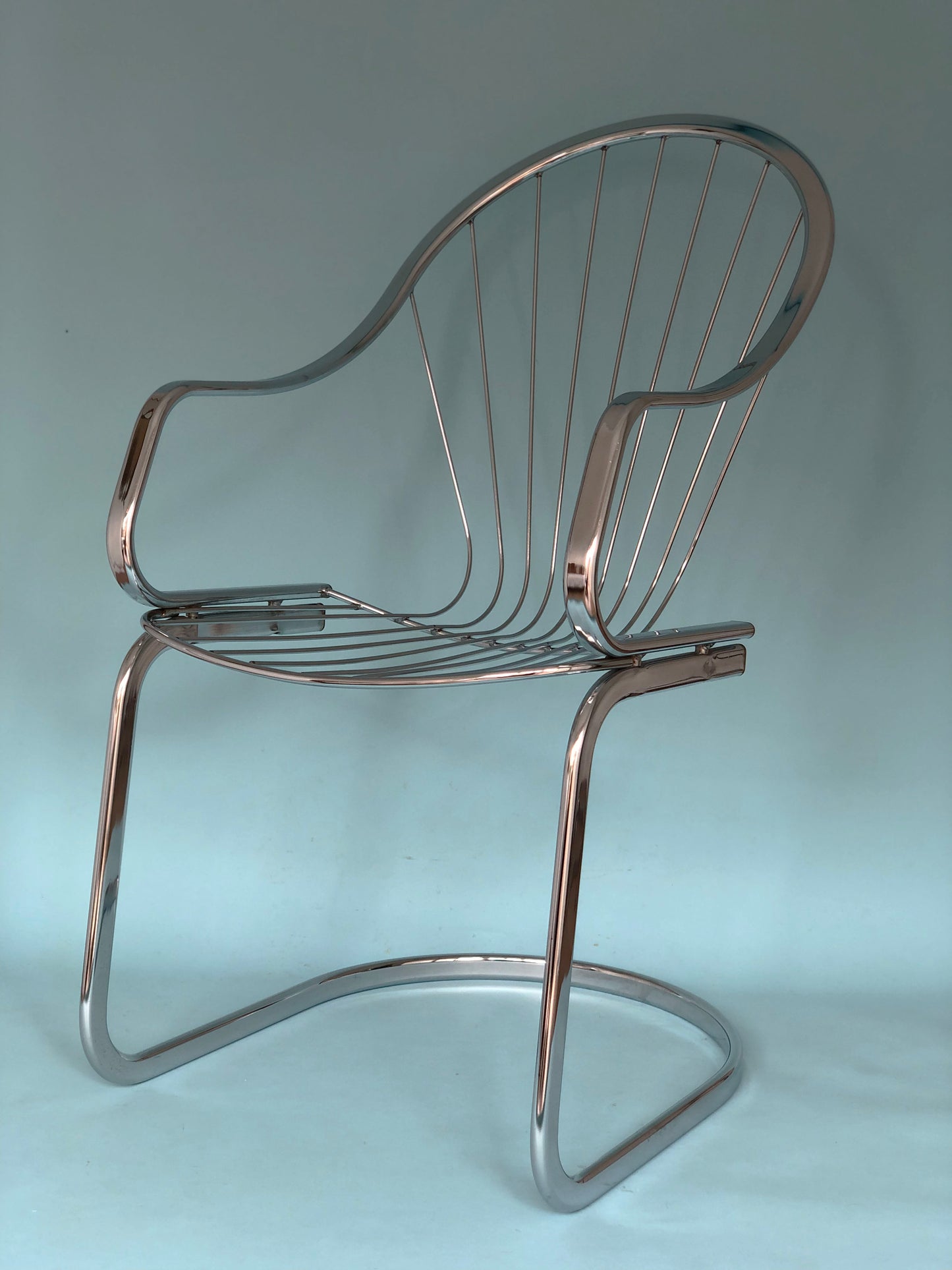 Chrome Vintage Dining Chairs By Willy Rizzo For Cidue Set Of 2