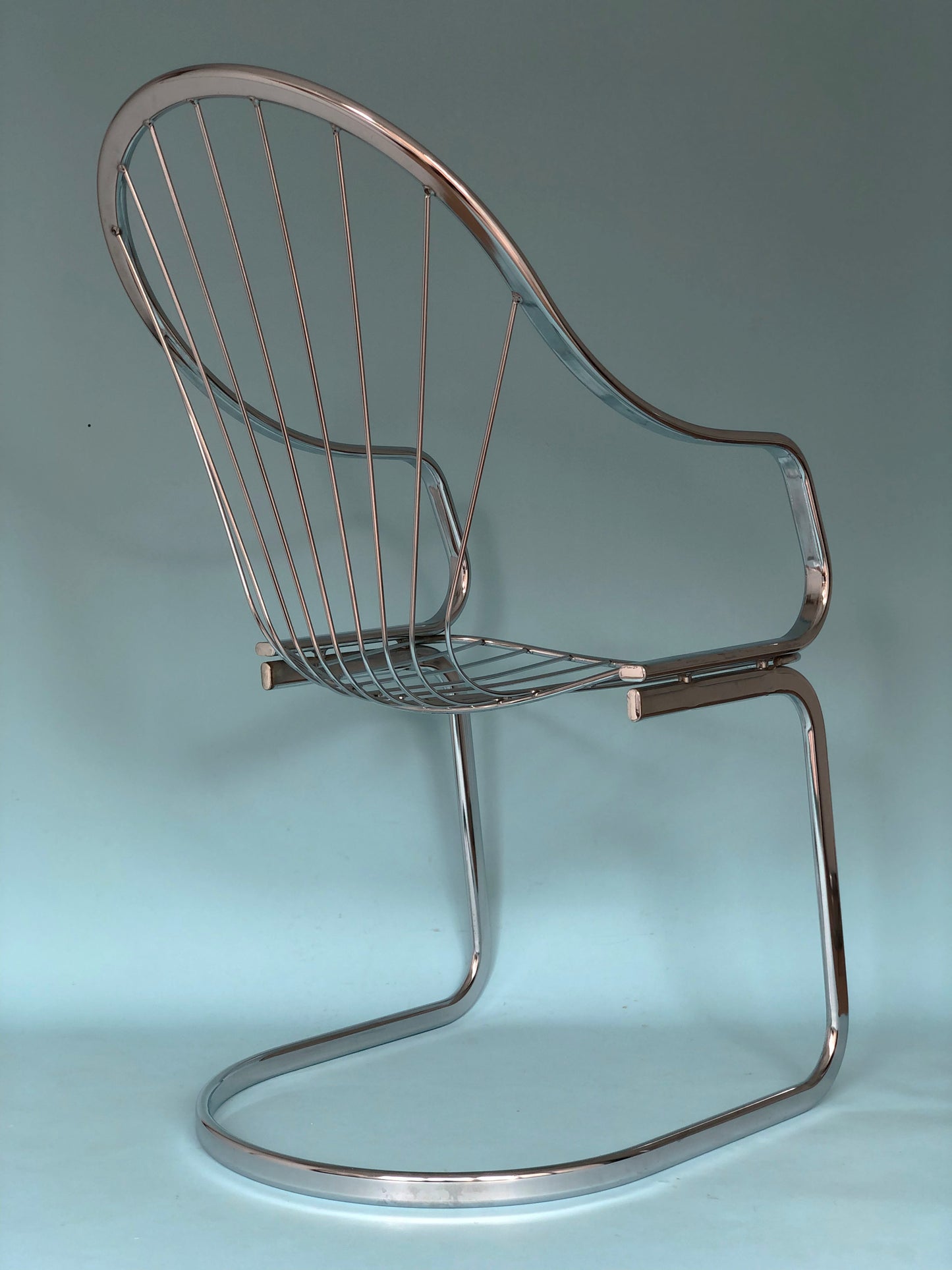 Chrome Vintage Dining Chairs By Willy Rizzo For Cidue Set Of 2