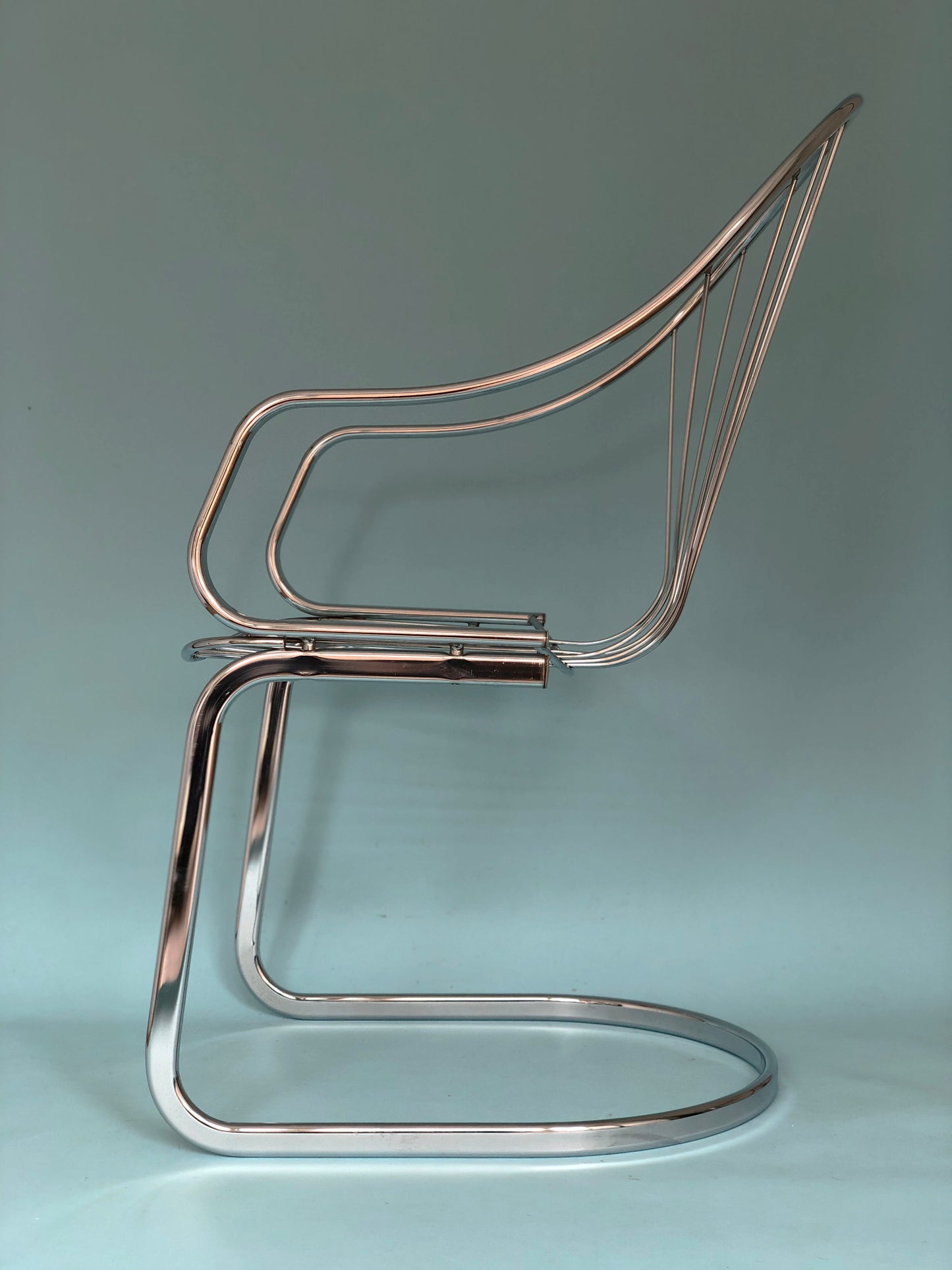 Chrome Vintage Dining Chairs By Willy Rizzo For Cidue Set Of 2