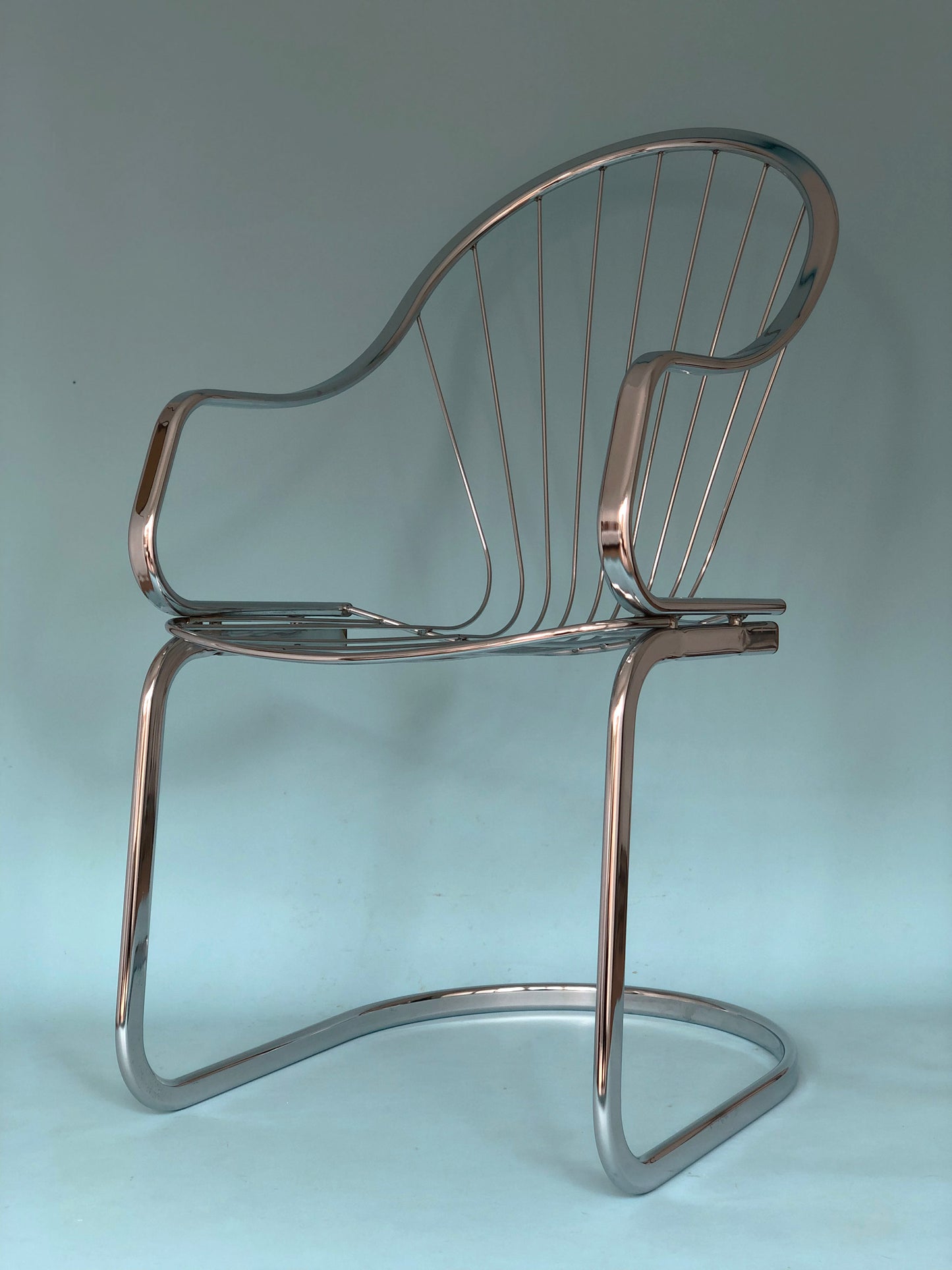 Chrome Vintage Dining Chairs By Willy Rizzo For Cidue Set Of 2