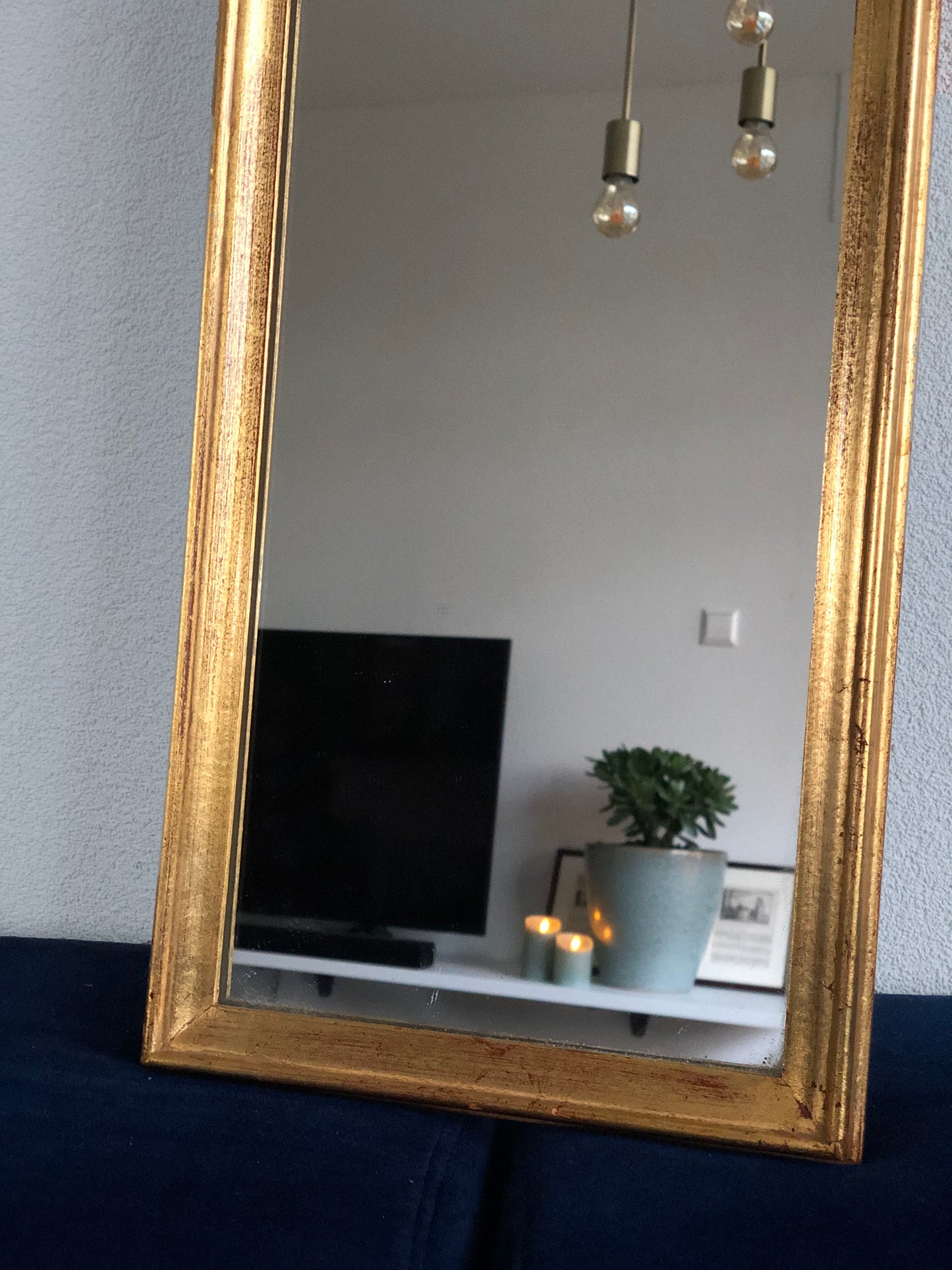 Deknudt Full Length Crested Giltwood Mirror 1970s